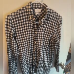 J. Crew Black and White Plaid Shirt